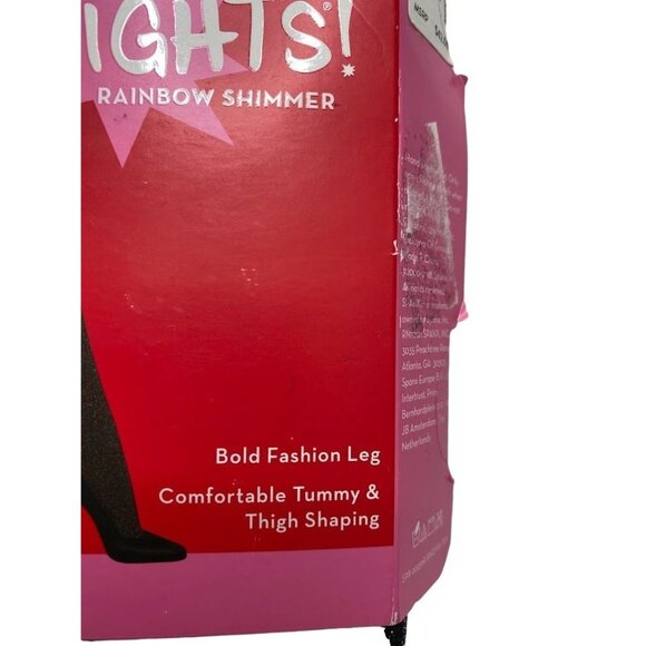 SPANX Tight End‎ Tights Women's  Sz A Black Metallic Sparkle Rainbow Shimmer NEW - Picture 4 of 15